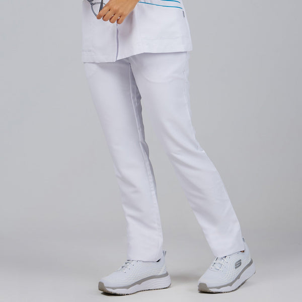 Calças Microfibra C/ Bolso Lateral e Elástico-Branco - 101-XS-RAG-Tailors-Fardas-e-Uniformes-Vestuario-Pro