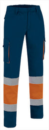 Fiore arancione/blu navy
