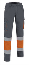 Calças Multibolsos de Alta Visibilidade Alfaro-Laranja Flúor / Cinza Carvão-S-RAG-Tailors-Fardas-e-Uniformes-Vestuario-Pro