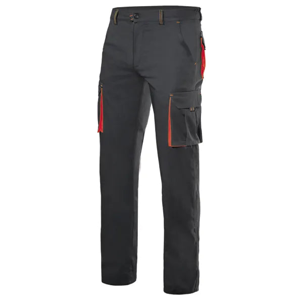 Calças Stretch Bicolor Multibolsos-PRETO/VERMELHO - 00/12-34-RAG-Tailors-Fardas-e-Uniformes-Vestuario-Pro