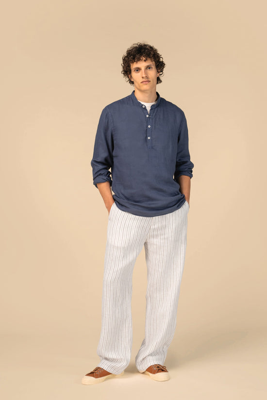 Calças às Riscas em Linho de Homem-RAG-Tailors-Fardas-e-Uniformes-Vestuario-Pro