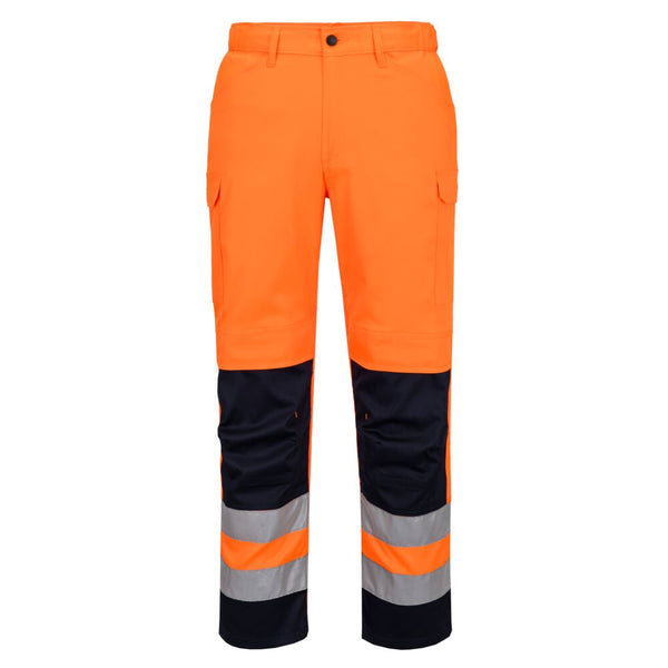 Calças de Alta Visibilidade Leves com Painéis em Malha-Laranja/marinho-28-RAG-Tailors-Fardas-e-Uniformes-Vestuario-Pro