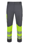 Calças de Alta Visibilidade Stretch Recicladas Bicolor com Faixas Segmentadas-Cinza/amarelo Fluorescente - 08/20-S-RAG-Tailors-Fardas-e-Uniformes-Vestuario-Pro