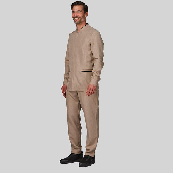 Calças de Homem em Tecido Reciclado Areia-RAG-Tailors-Fardas-e-Uniformes-Vestuario-Pro