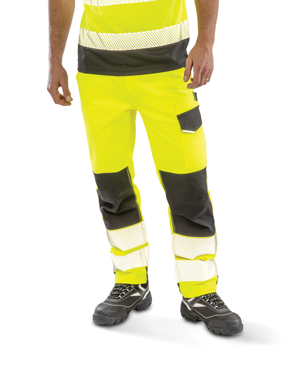 Calças de Segurança em Material Reciclado-Amarelo Fluorescente-S-RAG-Tailors-Fardas-e-Uniformes-Vestuario-Pro