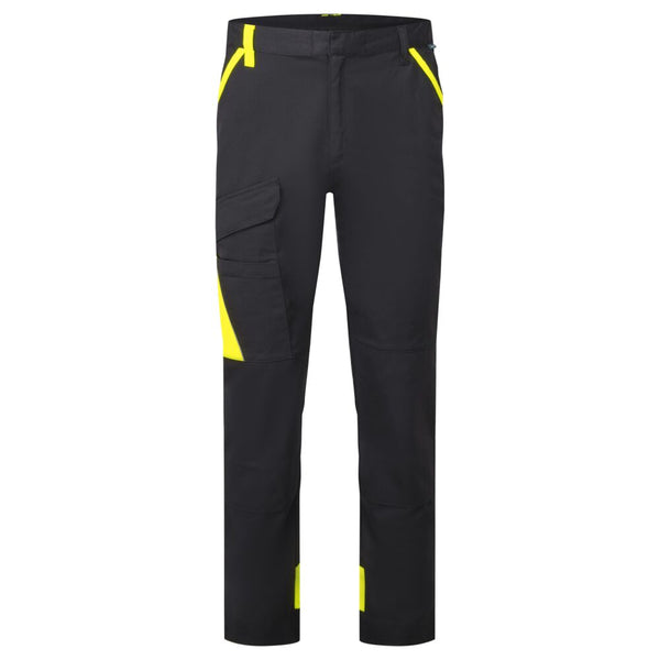 Calças de Trabalho em Algodão Leve WX1-Preto/amarelo-28-RAG-Tailors-Fardas-e-Uniformes-Vestuario-Pro