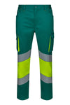Calças stretch bicolor faixas refletoras segmentadas-Verde/amarelo Fluorescente - 02/20-S-RAG-Tailors-Fardas-e-Uniformes-Vestuario-Pro