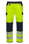 Calças stretch com joelheiras e faixas refletoras segmentadas-Azul Navy/amarelo Fluorescente - 61/20-S-RAG-Tailors-Fardas-e-Uniformes-Vestuario-Pro
