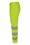 Calças stretch recicladas de alta visibilidade com faixas segmentadas para mulher-RAG-Tailors-Fardas-e-Uniformes-Vestuario-Pro