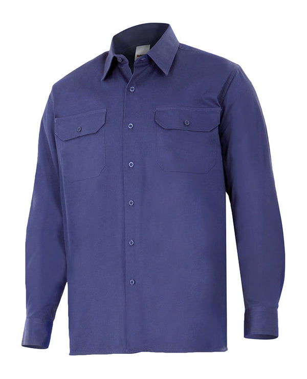 Camisa 100% Algodão de Manga Comprida-Azul Marinho-S-RAG-Tailors-Fardas-e-Uniformes-Vestuario-Pro