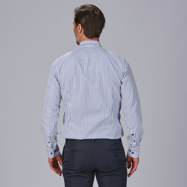 Camisa Alessandro de Homem de Riscas Bicolores Slim Fit-RAG-Tailors-Fardas-e-Uniformes-Vestuario-Pro