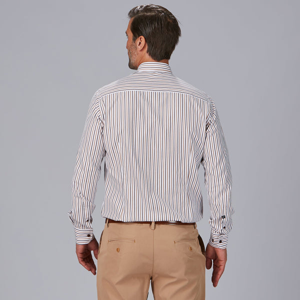 Camisa Alessandro de Homem de Riscas Bicolores Slim Fit-RAG-Tailors-Fardas-e-Uniformes-Vestuario-Pro