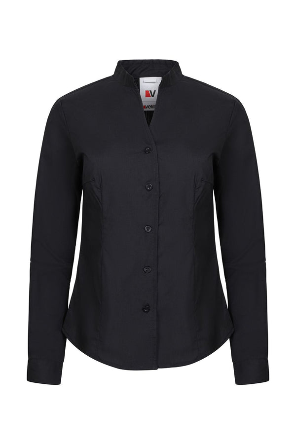 Camisa Gola Mao Mulher-Preto-S-RAG-Tailors-Fardas-e-Uniformes-Vestuario-Pro