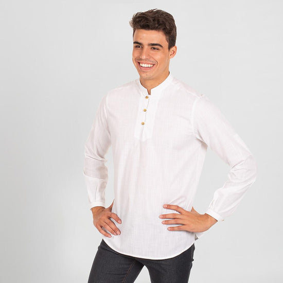 Camisa Homem Dantas Slim Fit Linho-Branco-S-RAG-Tailors-Fardas-e-Uniformes-Vestuario-Pro