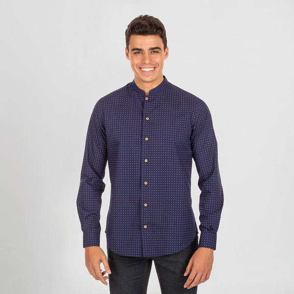 Camisa Homem Estampada Prior-PONTEADO MARINHO-40-RAG-Tailors-Fardas-e-Uniformes-Vestuario-Pro