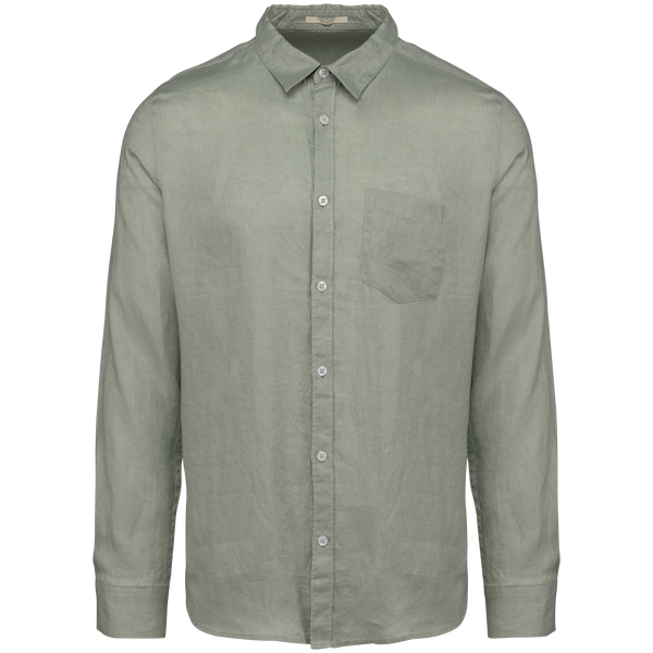 Camisa Homem Linho Pavão-Almond Green-S-RAG-Tailors-Fardas-e-Uniformes-Vestuario-Pro