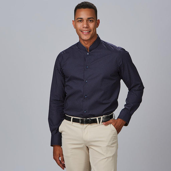 Camisa Homem Slim Fit Orazio-Azul-marinho-1135-XS-RAG-Tailors-Fardas-e-Uniformes-Vestuario-Pro
