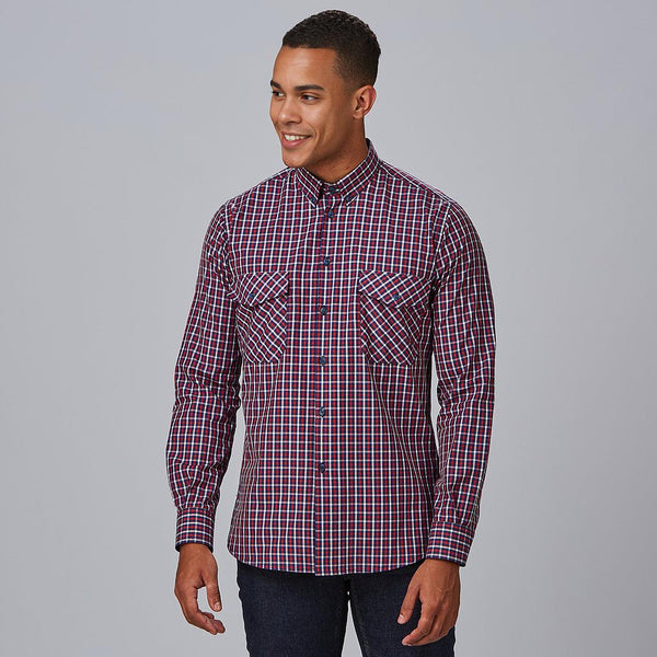 Camisa Homem Slim Fit Xadrez Fausto-Vermelho-296-XS-RAG-Tailors-Fardas-e-Uniformes-Vestuario-Pro
