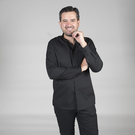Camisa Homem gola MAO M/Comprida-Preto-38-RAG-Tailors-Fardas-e-Uniformes-Vestuario-Pro