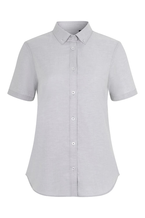 Camisa Oxford stretch de manga curta para mulher-Cinza Gelo - 58-XS-RAG-Tailors-Fardas-e-Uniformes-Vestuario-Pro