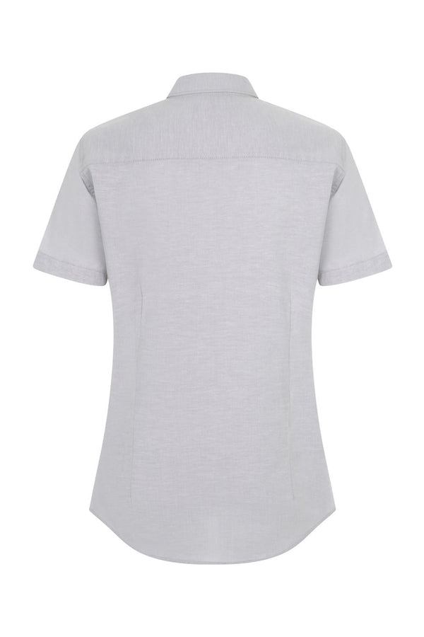 Camisa Oxford stretch de manga curta para mulher-RAG-Tailors-Fardas-e-Uniformes-Vestuario-Pro