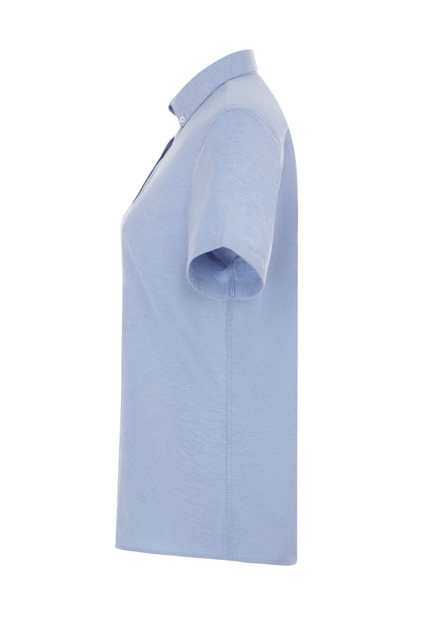 Camisa Oxford stretch de manga curta para mulher-RAG-Tailors-Fardas-e-Uniformes-Vestuario-Pro