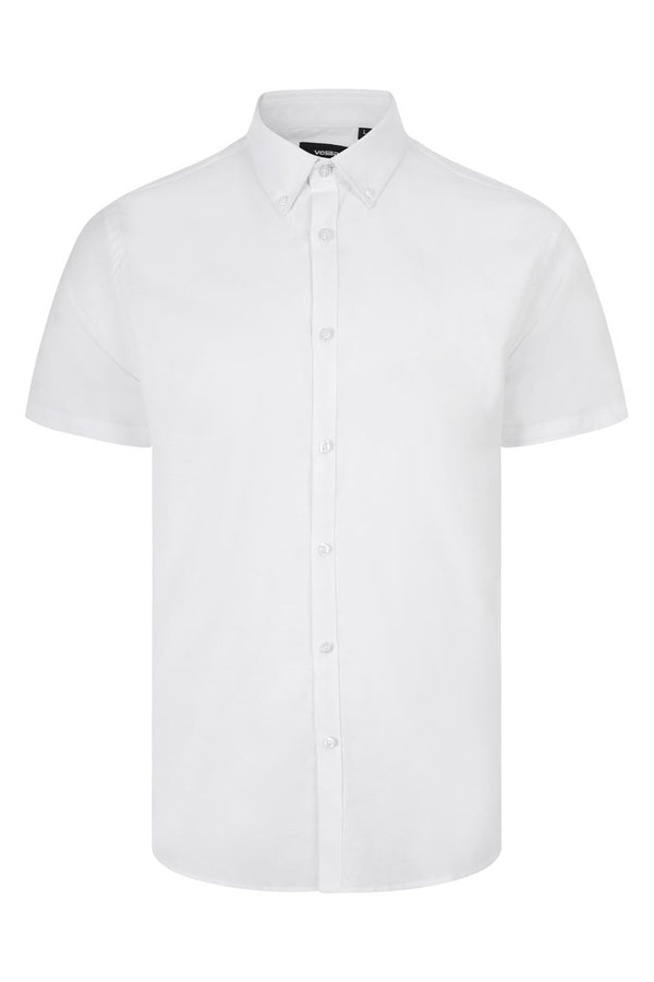 Camisa Oxford stretch manga curta homem-Branco - 07-S-RAG-Tailors-Fardas-e-Uniformes-Vestuario-Pro