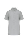Camisa Popeline Masculina m\curta Tratamento Fácil - Mónaco-Cinza Neve-XS-RAG-Tailors-Fardas-e-Uniformes-Vestuario-Pro