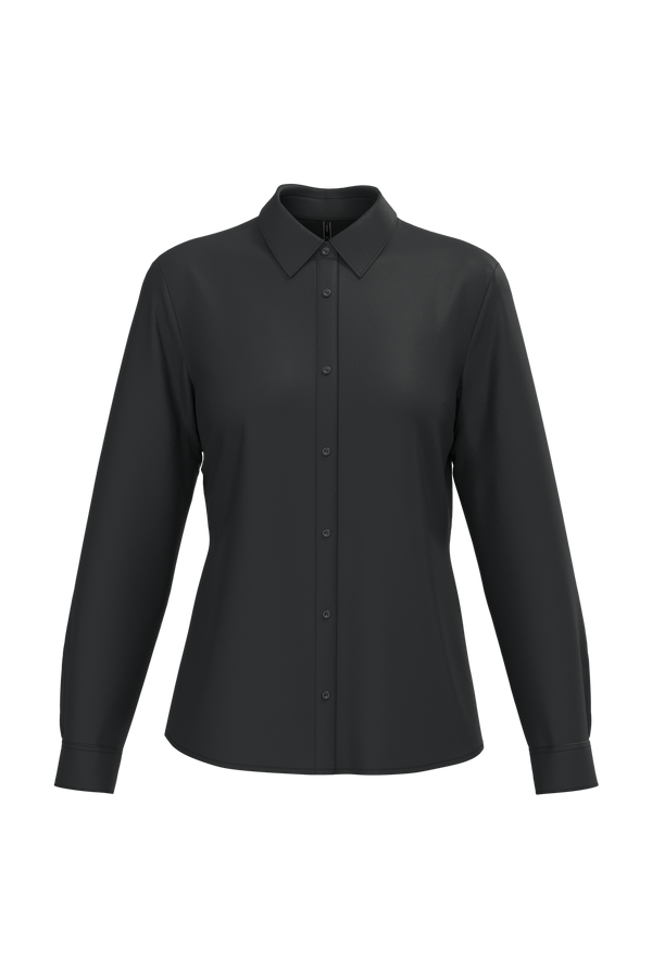 Camisa Popeline Polialgodão de Tratamento Fácil de Senhora-Preto-XS-RAG-Tailors-Fardas-e-Uniformes-Vestuario-Pro