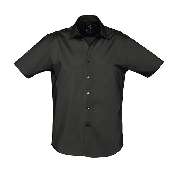 Camisa Stretch de Manga Curta para Homem BROADWAY-Preto - 312-S-RAG-Tailors-Fardas-e-Uniformes-Vestuario-Pro