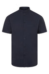 Camisa de Homem Gola Padre Stretch Manga Curta-Azul Marinho-S-RAG-Tailors-Fardas-e-Uniformes-Vestuario-Pro