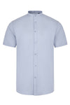 Camisa de Homem Gola Padre Stretch Manga Curta-Celeste-S-RAG-Tailors-Fardas-e-Uniformes-Vestuario-Pro