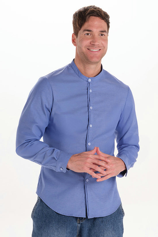 Camisa de Homem com Gola Mao-Azul - 818-XS / (SP)-RAG-Tailors-Fardas-e-Uniformes-Vestuario-Pro