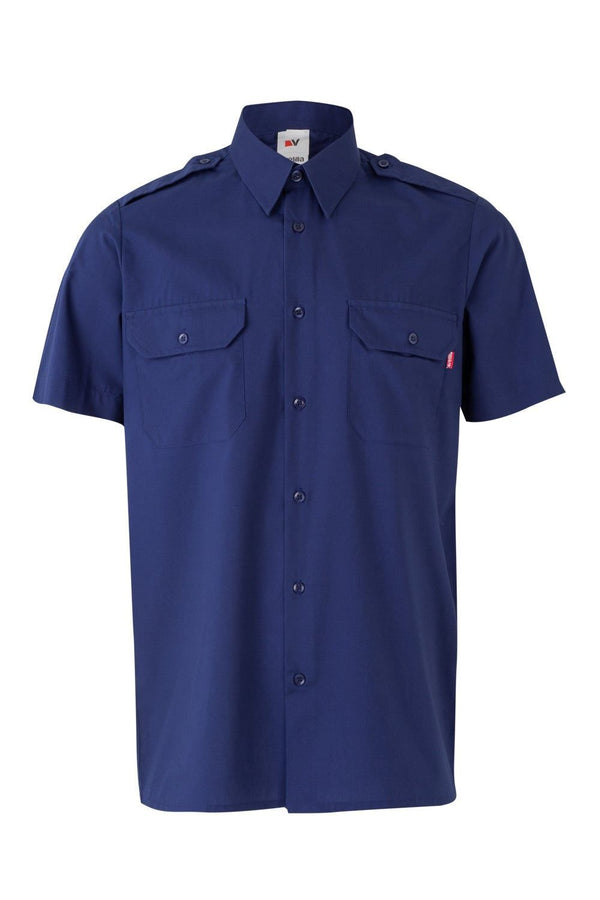 Camisa de Manga Curta com Divisas-Azul Royal - 09-S-RAG-Tailors-Fardas-e-Uniformes-Vestuario-Pro