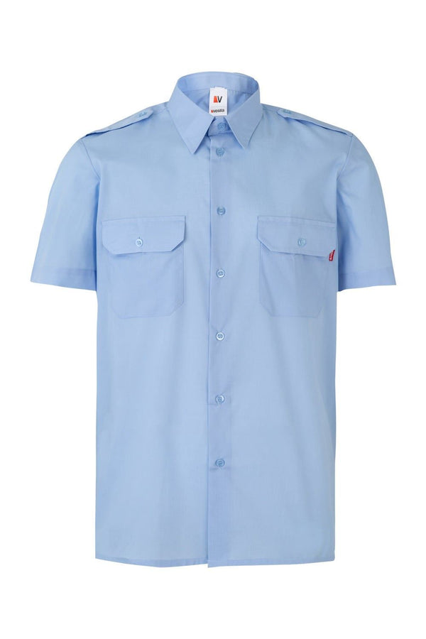 Camisa de Manga Curta com Divisas-Celeste - 05-S-RAG-Tailors-Fardas-e-Uniformes-Vestuario-Pro