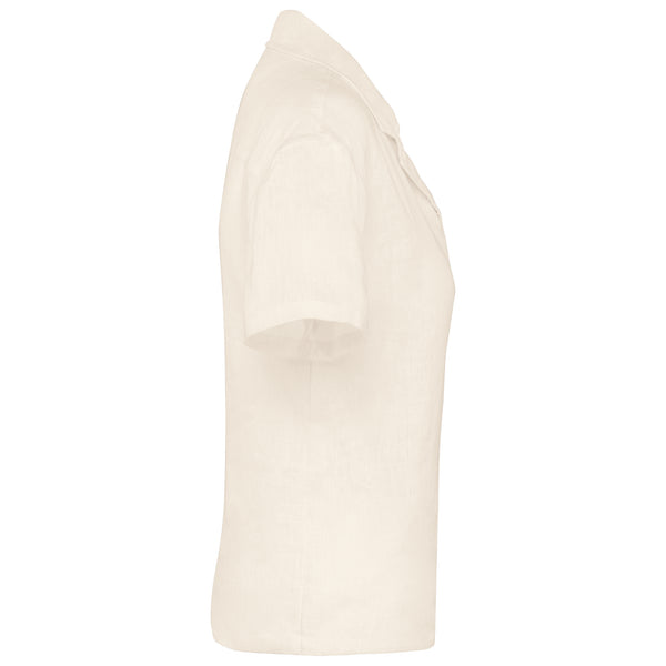 Camisa de Manga Curta em Linho com Colarinho à Bowling para Senhora-RAG-Tailors-Fardas-e-Uniformes-Vestuario-Pro