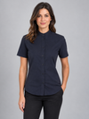 Camisa de Mulher Gola Padre Stretch Manga Curta-Azul Navy - 61-XS-RAG-Tailors-Fardas-e-Uniformes-Vestuario-Pro