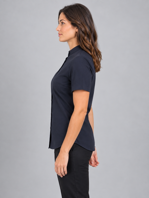 Camisa de Mulher Gola Padre Stretch Manga Curta-RAG-Tailors-Fardas-e-Uniformes-Vestuario-Pro