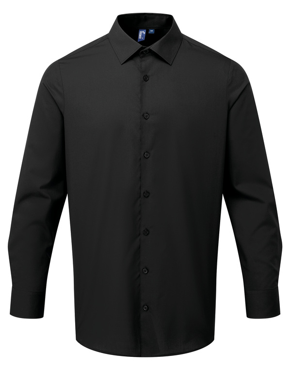Camisa de Popeline Manga Comprida Homem-Preto-S-RAG-Tailors-Fardas-e-Uniformes-Vestuario-Pro