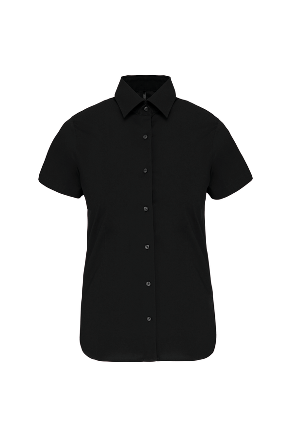 Camisa de Senhora Manga Curta com Stretch-Black-XS-RAG-Tailors-Fardas-e-Uniformes-Vestuario-Pro