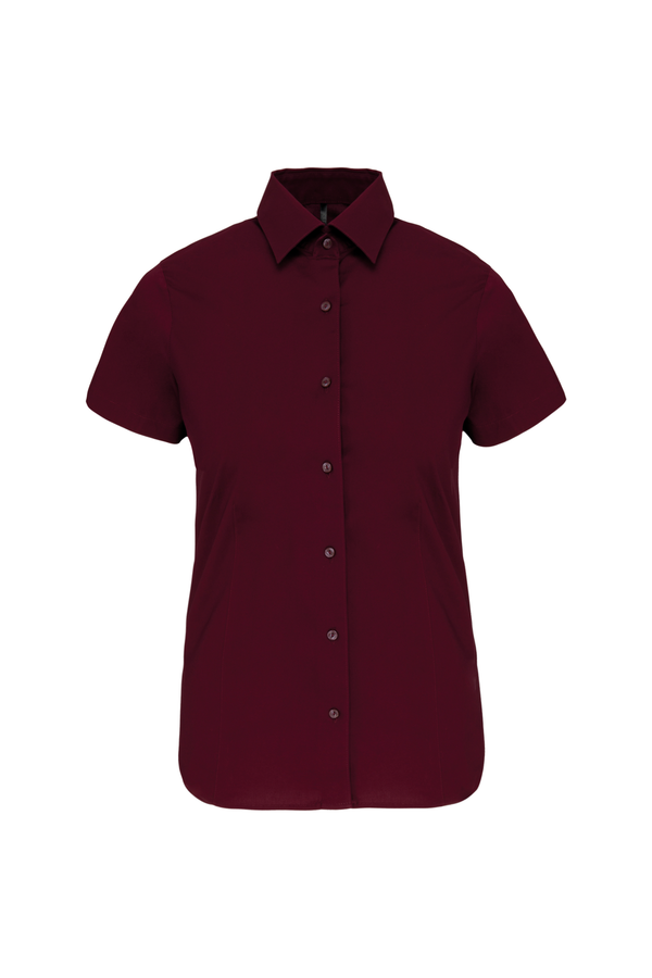 Camisa de Senhora Manga Curta com Stretch-Wine-XS-RAG-Tailors-Fardas-e-Uniformes-Vestuario-Pro