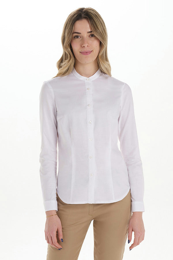 Camisa de Senhora com Gola Padre-Branco - 823-XS / (SP)-RAG-Tailors-Fardas-e-Uniformes-Vestuario-Pro