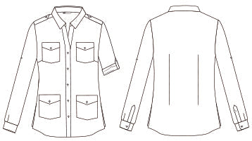 Camisa de Senhora com Manga Dobrável Daniela-RAG-Tailors-Fardas-e-Uniformes-Vestuario-Pro