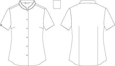 Camisa de Senhora de Manga Curta com Gola Mao em Elastano-RAG-Tailors-Fardas-e-Uniformes-Vestuario-Pro
