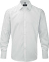 Camisa de homem de manga comprida Herringbone-Branco-S-RAG-Tailors-Fardas-e-Uniformes-Vestuario-Pro
