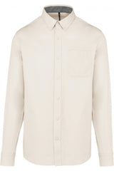Camisa de hombre de manga larga de sarga
