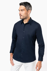 Camisa masculina em popeline de manga comprida
