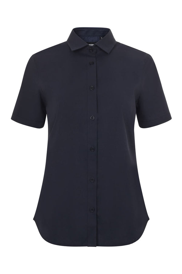 Camisa de manga curta elástica para mulher-Azul Navy - 61-XS-RAG-Tailors-Fardas-e-Uniformes-Vestuario-Pro