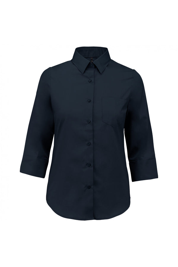 Camisa de senhora Mariana de mangas 3/4-Navy-XS-RAG-Tailors-Fardas-e-Uniformes-Vestuario-Pro