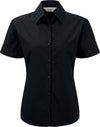Camisa de senhora de manga curta em popeline-Preto-XS-RAG-Tailors-Fardas-e-Uniformes-Vestuario-Pro